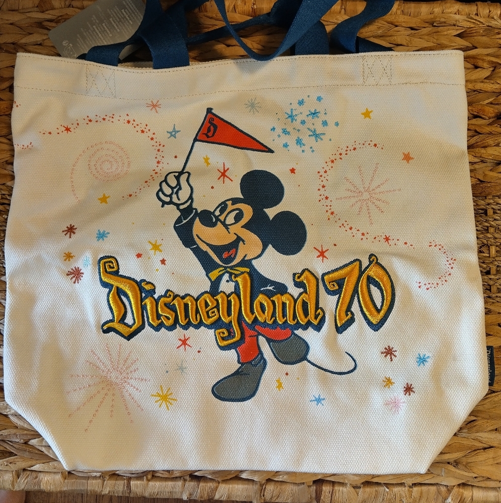 Disney Parks Disneyland 70th Anniversary Embroidered Tote Bag Vault Collection